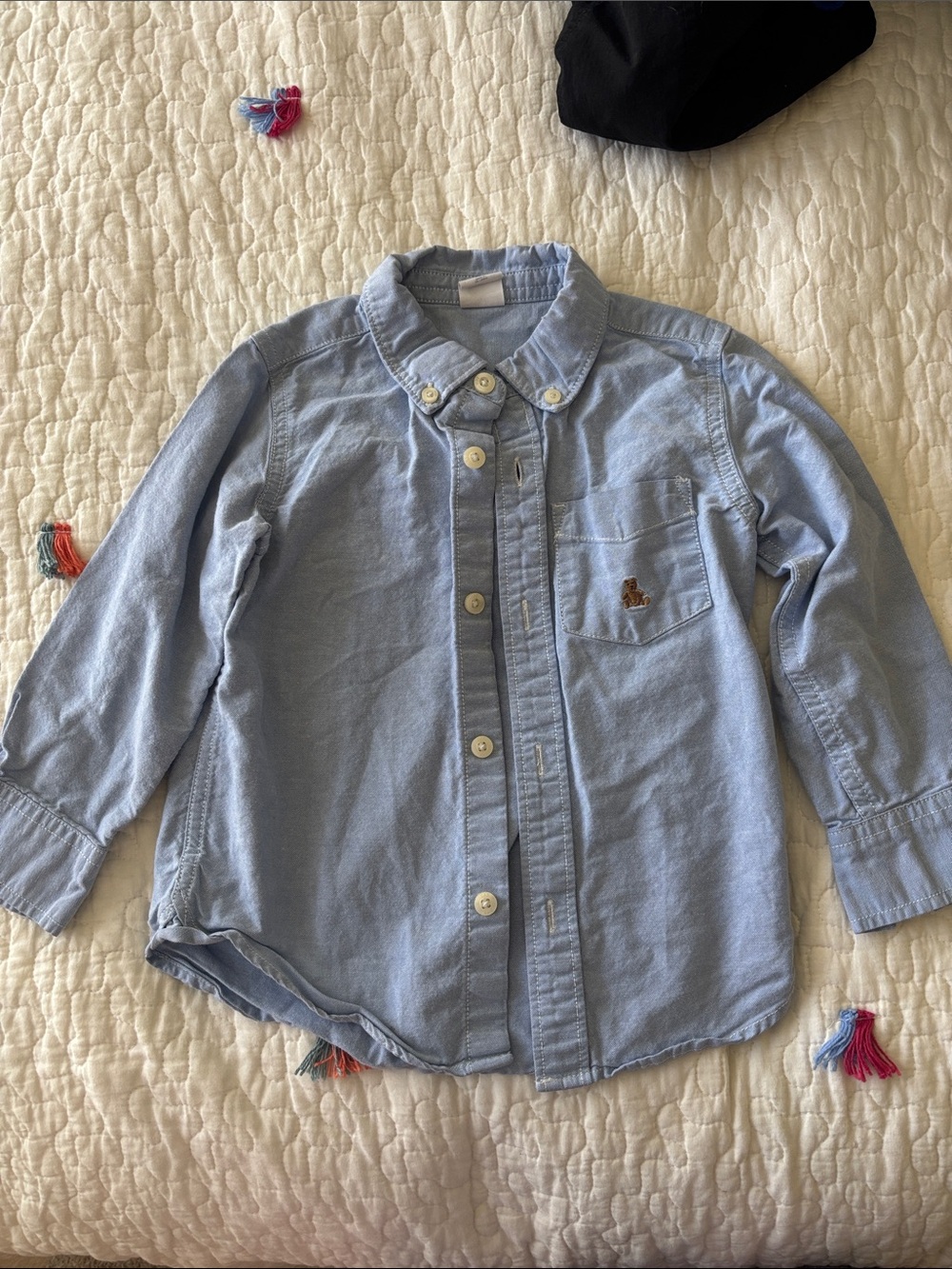 GAP Light Blue Button-Down Shirt with Pocket Embroidery